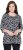 Ulla Popken Graphic Flower A-Line 3/4 Sleeve Tee Black - T-Shirts - T-Shirts für Damen