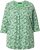 Ulla Popken Graphic Flower A-Line 3/4 Sleeve Tee Apple Green - T-Shirts - T-Shirts für Damen