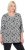 Ulla Popken Graphic Flower A-Line 3/4 Sleeve Tee Soft Light Blue - T-Shirts - T-Shirts für Damen