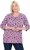 Ulla Popken Graphic Flower A-Line 3/4 Sleeve Tee Pink - T-Shirts - 