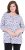 Ulla Popken Graphic Flower A-Line 3/4 Sleeve Tee Lavender - T-Shirts - T-Shirts für Damen