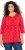 Ulla Popken Minimal Floral Print 3/4 Sleeve Tee Neon Red - Bedruckte T-shirts für herren - Bedruckte Damen-T-Shirts