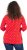 Ulla Popken Minimal Floral Print 3/4 Sleeve Tee Neon Red - Bedruckte T-shirts für herren - Bedruckte Damen-T-Shirts