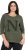 Ulla Popken Textured Lettering 3/4 Sleeve Tee Olive - Bedruckte T-shirts für herren - 