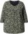 Ulla Popken Pleated Floral Print 3/4 Sleeve Tee Pond Green - Bedruckte T-shirts für herren - Bedruckte Damen-T-Shirts