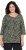 Ulla Popken Pleated Floral Print 3/4 Sleeve Tee Pond Green - Bedruckte T-shirts für herren - Bedruckte Damen-T-Shirts