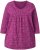 Ulla Popken Pleated Floral Print 3/4 Sleeve Tee Raspberry - Bedruckte T-shirts für herren - 