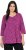 Ulla Popken Pleated Floral Print 3/4 Sleeve Tee Raspberry - Bedruckte T-shirts für herren - 