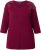 Ulla Popken Flower Epaulet 3/4 Sleeve Top Dark Cherry Red - Bedruckte T-shirts für herren - 