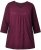 Ulla Popken Flower Print 3/4 Sleeve Tee Dark Ruby - T-Shirts - 