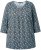 Ulla Popken Graphic Print Pleated 3/4 Sleeve Tee Atlantic Blue - T-Shirts - T-Shirts für Damen