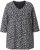 Ulla Popken Snowflake Print 3/4 Sleeve Tee Black - T-Shirts - T-Shirts für Damen