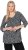 Ulla Popken Snowflake Print 3/4 Sleeve Tee Black - T-Shirts - T-Shirts für Damen