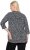 Ulla Popken Snowflake Print 3/4 Sleeve Tee Black - T-Shirts - T-Shirts für Damen