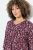 Ulla Popken Ribbon Print 3/4 Sleeve Asymmetric Tee Plum - Bedruckte T-shirts für herren - Bedruckte Damen-T-Shirts