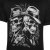 Kam Jeans 5796 Twin Gentleman Skull Print Tee Black - Herren-T-shirts - Herren-T-Shirts in großen Größen