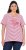 Ulla Popken Palm Tree Embroidered Tee Dark Raspberry - Bedruckte T-shirts für herren - 