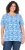 Ulla Popken Coral Reef Printed Short Sleeve V-Neck Tee Teal Blue - Bedruckte T-shirts für herren - 