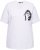 Ulla Popken Embroidered Face Motif Short Sleeve V-Neck Tee Light Grey Melange - Bedruckte T-shirts für herren - 