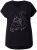 Ulla Popken Metallic Animal Cap Sleeve Graphic Tee Black - Bedruckte T-shirts für herren - 