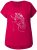 Ulla Popken Metallic Animal Cap Sleeve Graphic Tee Dark Raspberry - Bedruckte T-shirts für herren - 