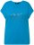 Ulla Popken Metallic Animal Cap Sleeve Graphic Tee Sapphire Blue - Bedruckte T-shirts für herren - 