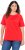 Ulla Popken TRUE Lettering Short Sleeve Tee Neon Red - Bedruckte T-shirts für herren - 