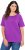 Ulla Popken TRUE Lettering Short Sleeve Tee Purple - Bedruckte T-shirts für herren - Bedruckte Damen-T-Shirts