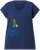 Ulla Popken Half-Sleeve A-line V-Neck Boat Pattern T-Shirt Ink Blue - Bedruckte T-shirts für herren - Bedruckte Damen-T-Shirts