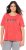 Ulla Popken Easy Short Sleeve Acid Wash Graphic Tee Light Red - Bedruckte T-shirts für herren - Bedruckte Damen-T-Shirts