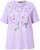 Ulla Popken Metallic Feather Short Sleeve Graphic Tee Lavender - Bedruckte T-shirts für herren - 