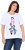Ulla Popken Flocked Short Sleeve Graphic Tee Snow White - Bedruckte T-shirts für herren - 