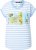 Ulla Popken Striped Short Sleeve Citrus Graphic Tee Light Blue - Bedruckte T-shirts für herren - 