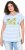 Ulla Popken Striped Short Sleeve Citrus Graphic Tee Light Blue - Bedruckte T-shirts für herren - 