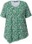 Ulla Popken Floral Pointed Hem Short Sleeve Tee Green - Bedruckte T-shirts für herren - 