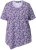 Ulla Popken Floral Pointed Hem Short Sleeve Tee Purple - Bedruckte T-shirts für herren - Bedruckte Damen-T-Shirts