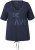 Ulla Popken Ride The Wave Short Sleeve V-Neck Graphic Tee Navy Blue - Bedruckte T-shirts für herren - 