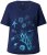Ulla Popken Marine Print Short Sleeve Tee Ink Blue - Bedruckte T-shirts für herren - 