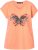 Ulla Popken Free Spirit Butterfly Cap Sleeve Graphic Tee Coral - Bedruckte T-shirts für herren - 