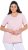 Ulla Popken Cactus Print Short Sleeve V-Neck Tee Pink - Bedruckte T-shirts für herren - 