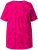 Ulla Popken Feather Print Short Sleeve V-Neck Tee Berry - Bedruckte T-shirts für herren - 