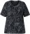 Ulla Popken Abstract Animal Print Short Sleeve Tee Black - Bedruckte T-shirts für herren - 