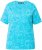 Ulla Popken Abstract Animal Print Short Sleeve Tee Deep Aqua - Bedruckte T-shirts für herren - 