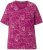 Ulla Popken Abstract Animal Print Short Sleeve Tee Magnolia Red - Bedruckte T-shirts für herren - Bedruckte Damen-T-Shirts