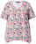 Ulla Popken Half-sleeve A-line V-neck Pointed Hem Animal Pattern T-shirt Snow White - Bedruckte T-shirts für herren - Bedruckte Damen-T-Shirts