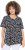 Ulla Popken Bow Print Short Sleeve Pointed Hem Tee Black - Bedruckte T-shirts für herren - 