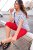 Ulla Popken Bow Print Short Sleeve Pointed Hem Tee Snow White - Bedruckte T-shirts für herren - 