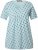 Ulla Popken Tile Print Short Sleeve Pleated Tee Light Moss Green - Bedruckte T-shirts für herren - Bedruckte Damen-T-Shirts