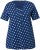 Ulla Popken Tile Print Short Sleeve Pleated Tee Dark Blue - Bedruckte T-shirts für herren - Bedruckte Damen-T-Shirts