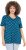 Ulla Popken Tile Print Short Sleeve Pleated Tee Teal - Bedruckte T-shirts für herren - Bedruckte Damen-T-Shirts